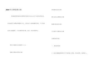 2024年白酒促销方案