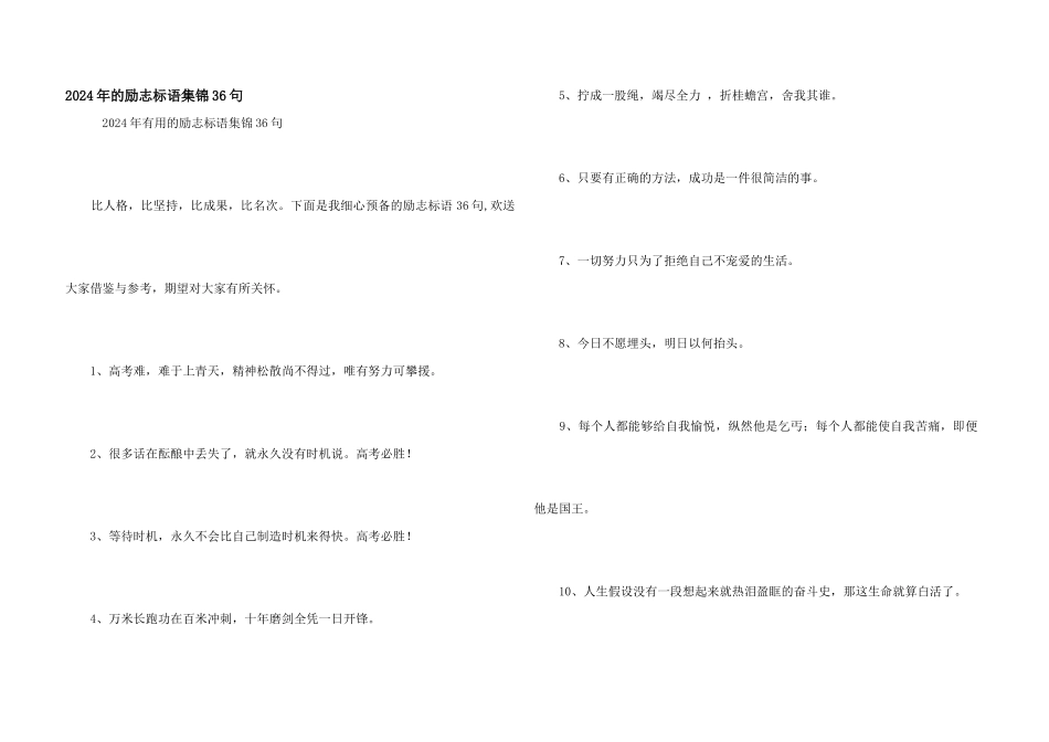 2024年的励志标语集锦36句_第1页