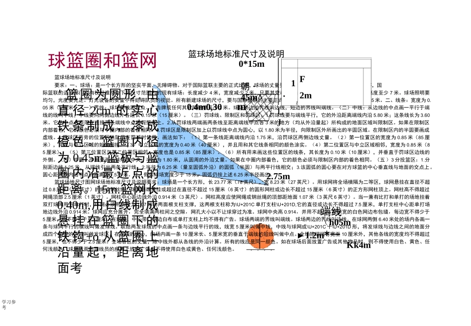 篮球场标准尺寸图示_第3页