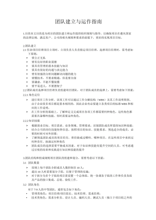 团队建立与运作指南