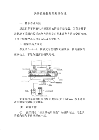 铁路救援起复顶复法作业