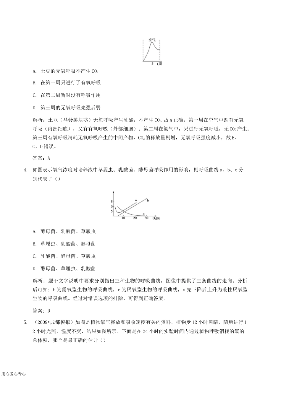 中考生物 光合作用与呼吸作用专题突破_第2页