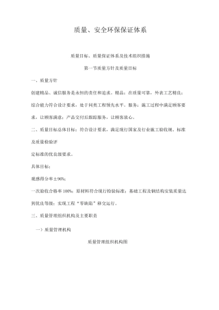 质量、安全环保保证体系