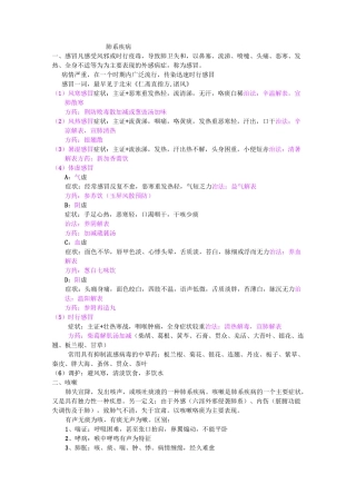 中医内科学：肺系疾病