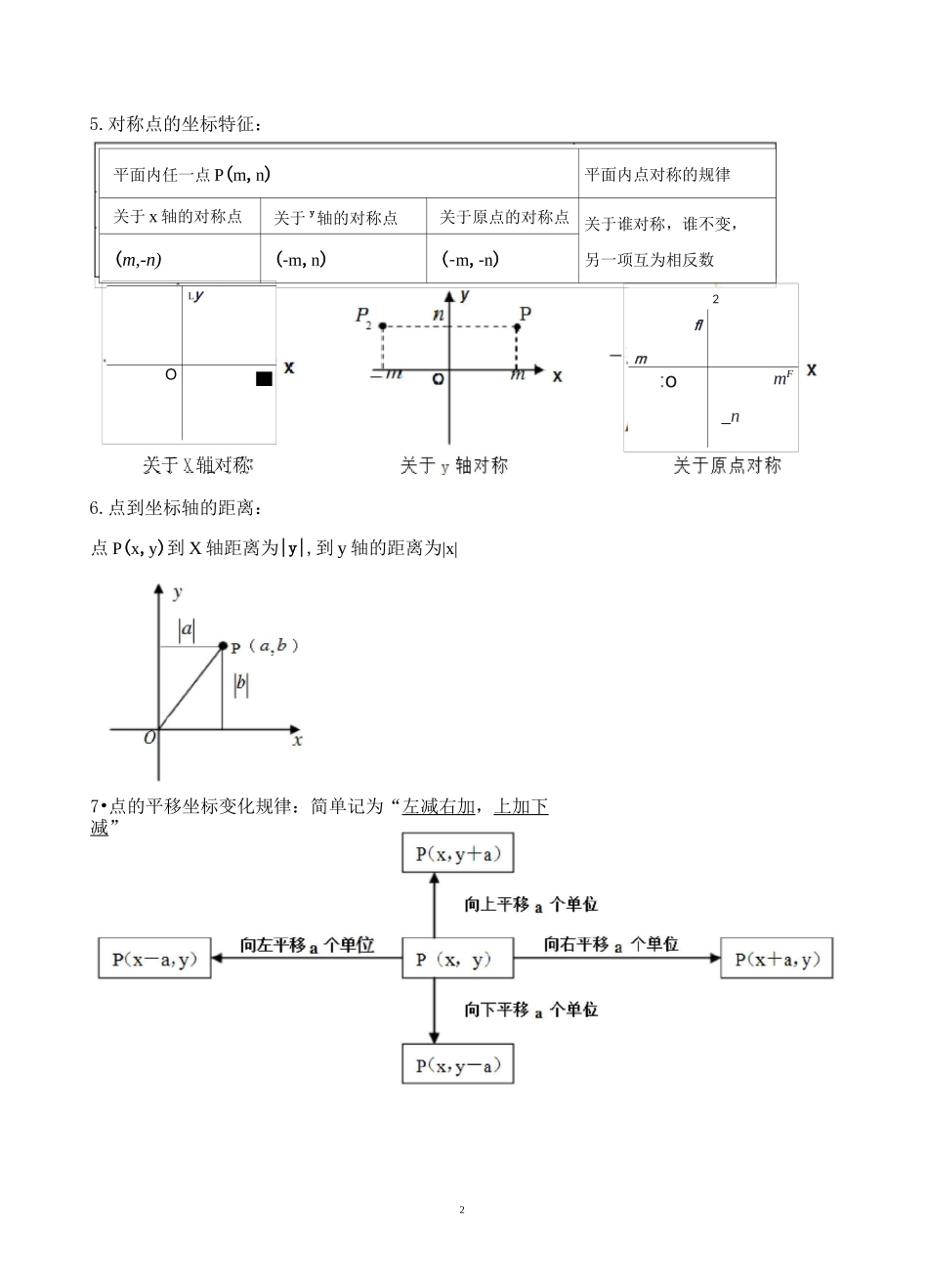 第一讲  平面直角坐标系  讲义_第2页
