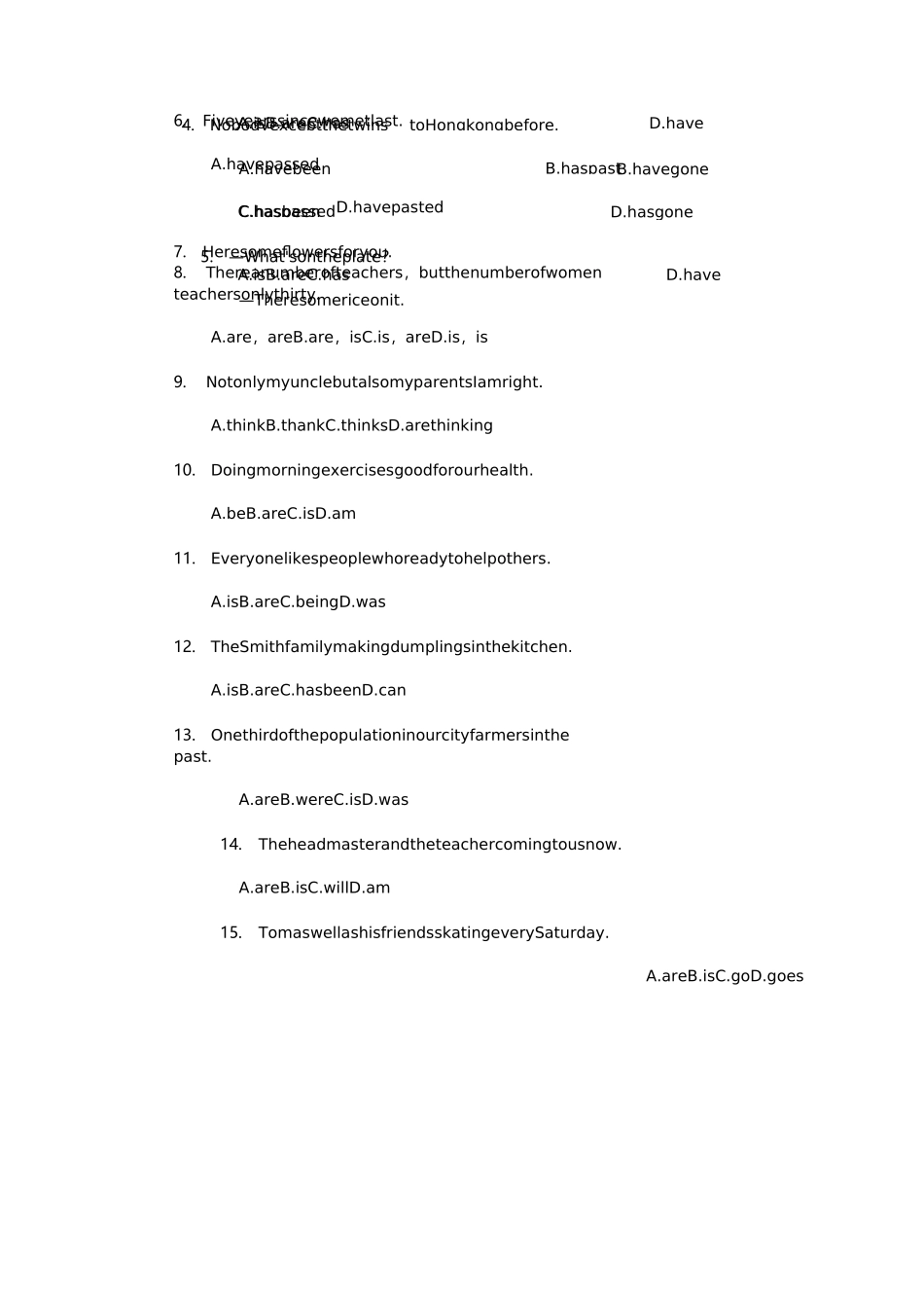 主谓一致练习_第3页