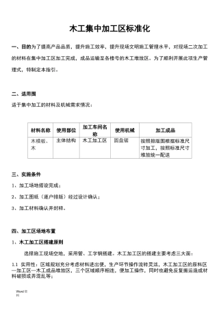 木工集中加工区标准化