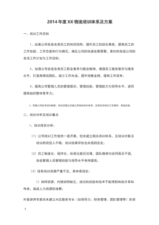 物流培训体系及方案