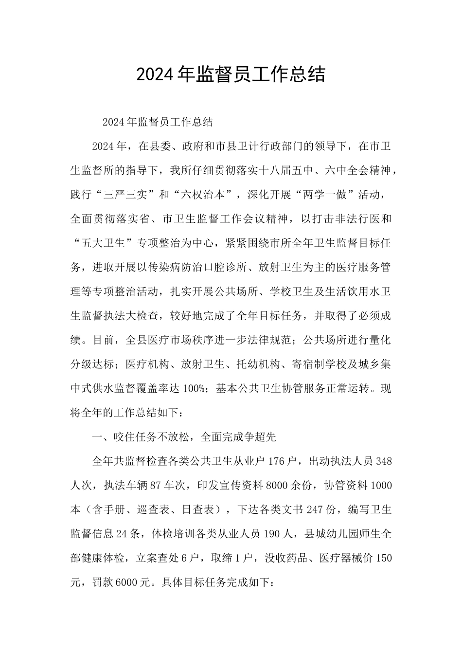 2024年监督员工作总结_第1页