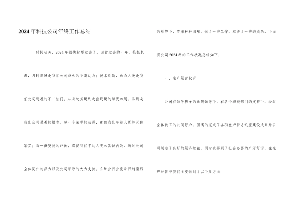 2024年科技公司年终工作总结_第1页