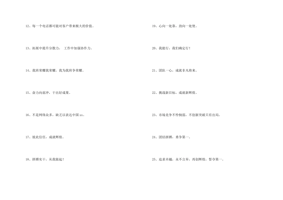 2024年积极向上的团队口号锦集43句_第2页
