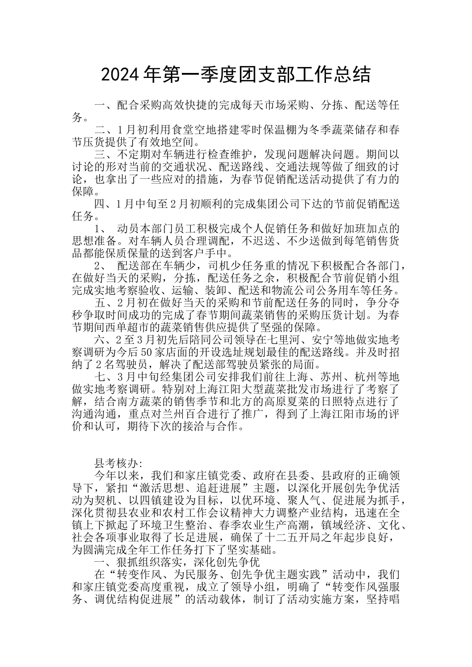 2024年第一季度团支部工作总结_第1页