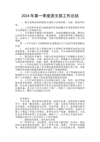 2024年第一季度团支部工作总结