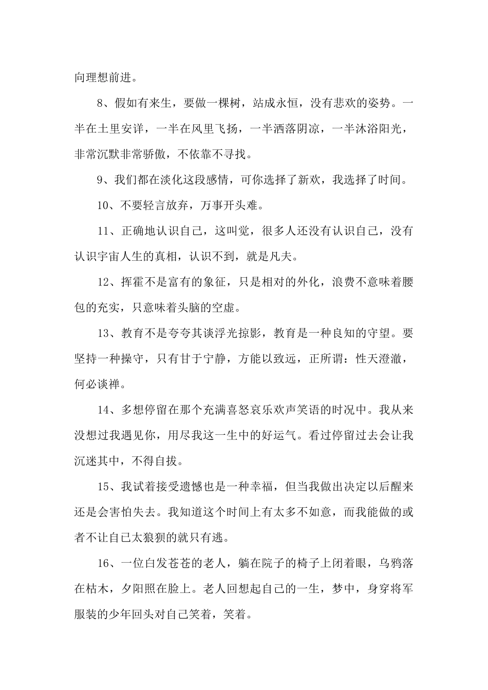 2024年简洁的人生感言语录锦集31条_第2页