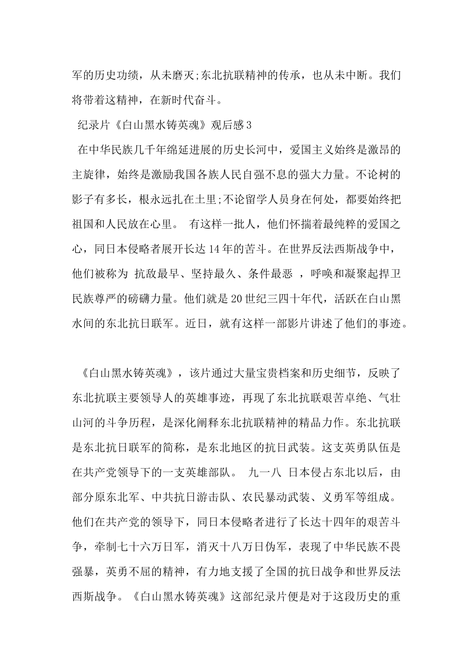 2024年纪录片《白山黑水铸英魂》观后感5篇_第3页