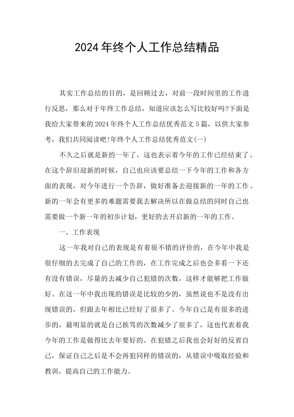 2024年终个人工作总结精品_第1页