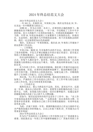 2024年终总结范文大会