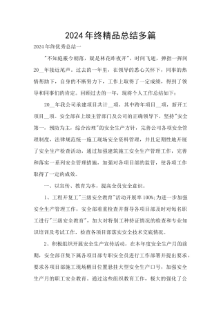2024年终精品总结多篇