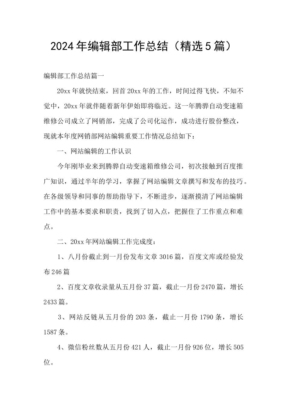 2024年编辑部工作总结_第1页