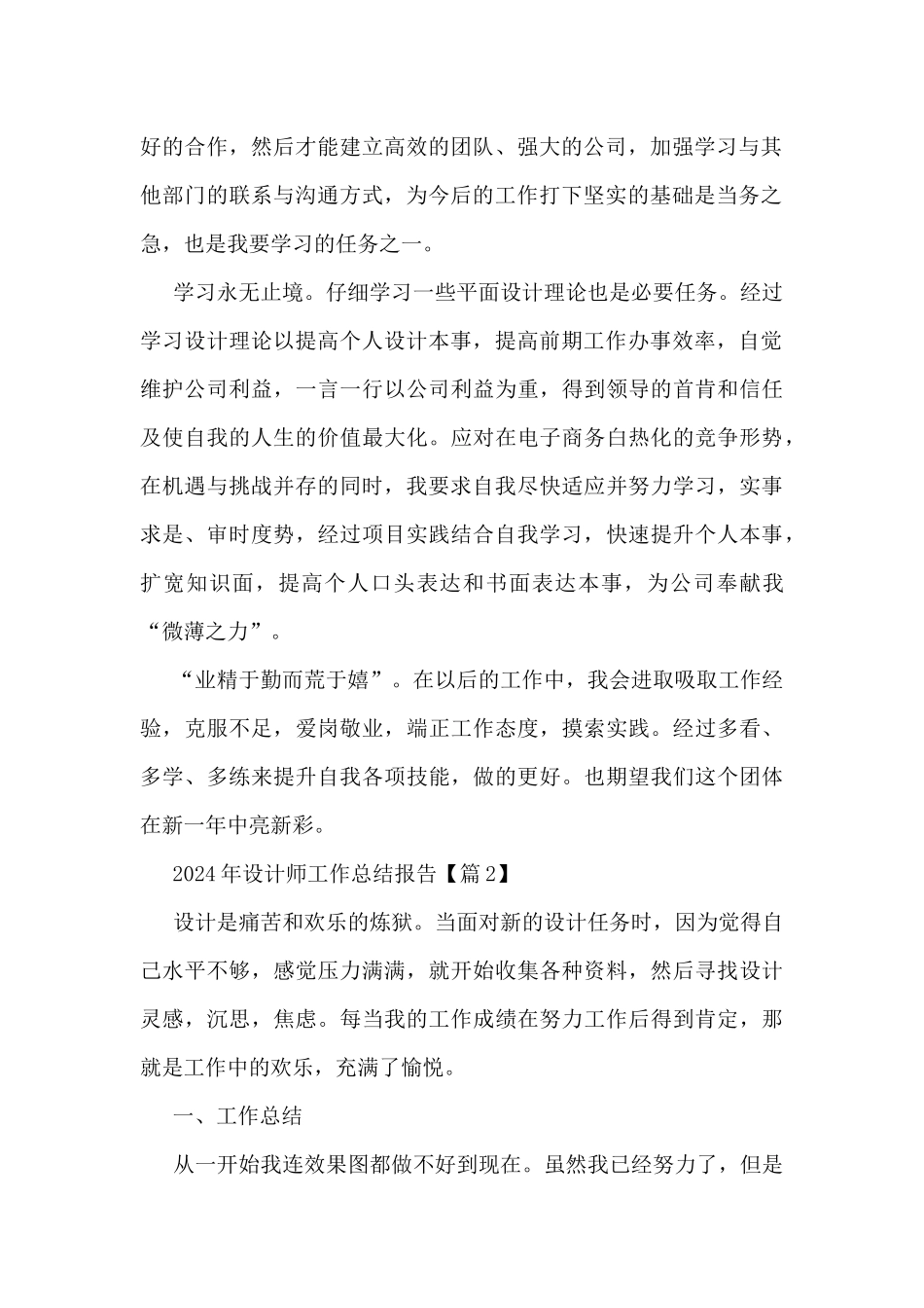 2024年设计师工作总结报告_第2页