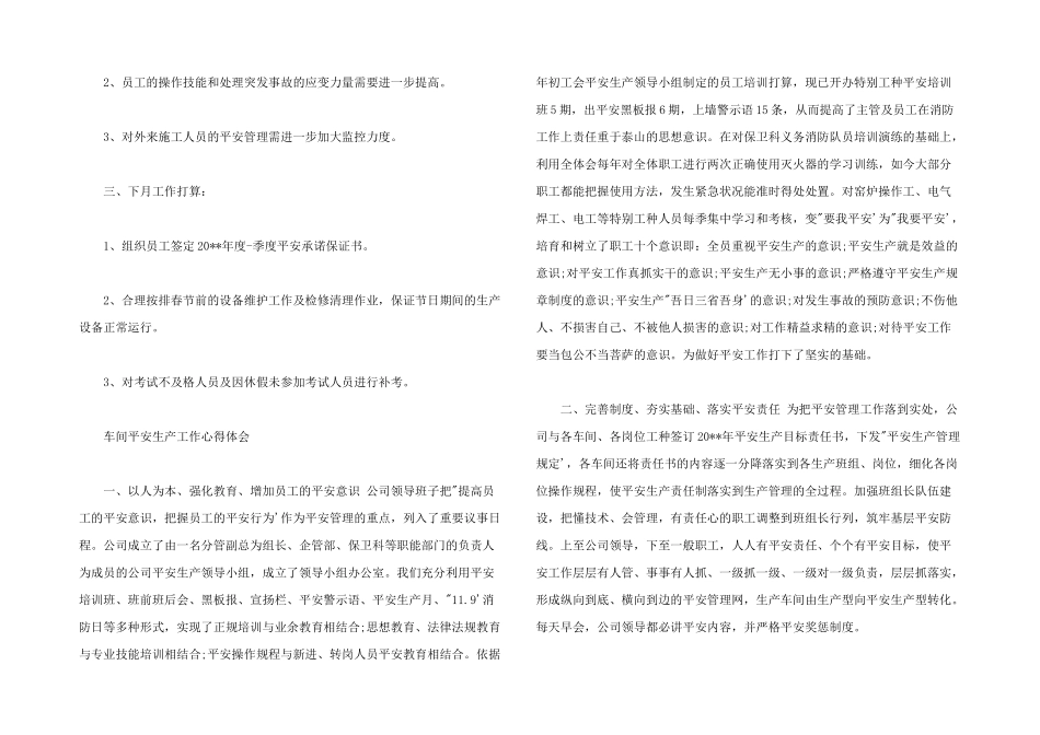 2024年车间安全生产工作心得体会_第2页