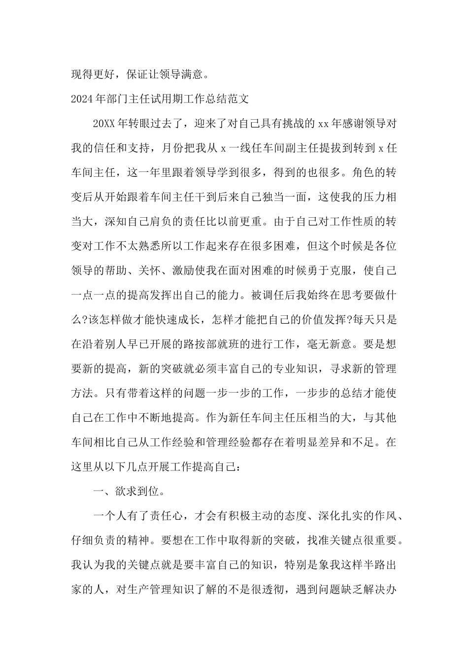 2024年部门主任试用期工作总结范文_第3页
