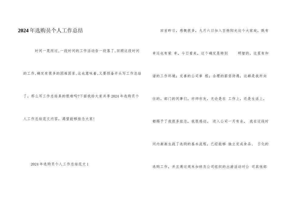2024年采购员个人工作总结_第1页