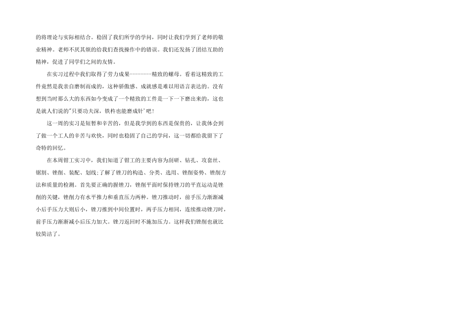 2024年钳工实习周记300字_第2页