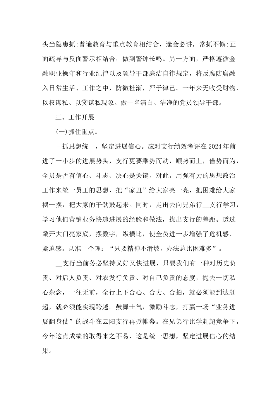 2024年银行副行长个人述职述廉报告多篇_第3页