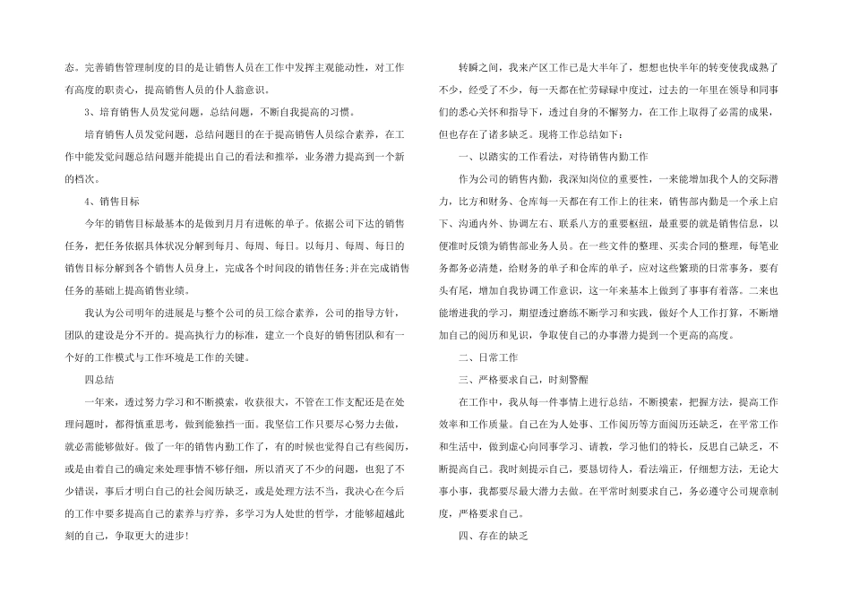 2024年销售内勤工作总结_第2页