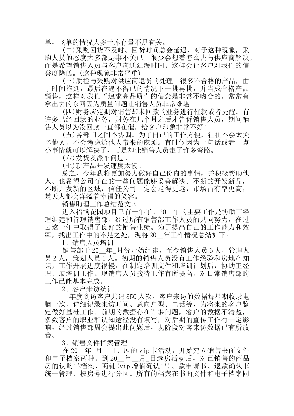 2024年销售助理工作总结范文_第2页