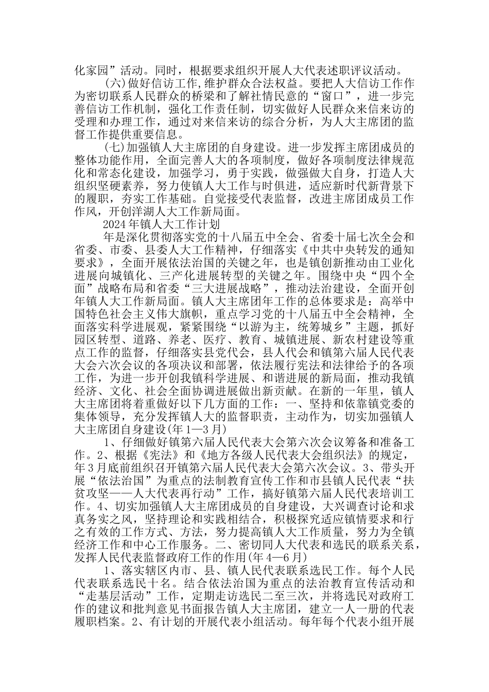 2024年镇人大工作计划_第2页