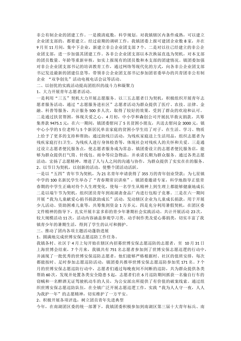 2024年镇团支部工作总结报告_第2页