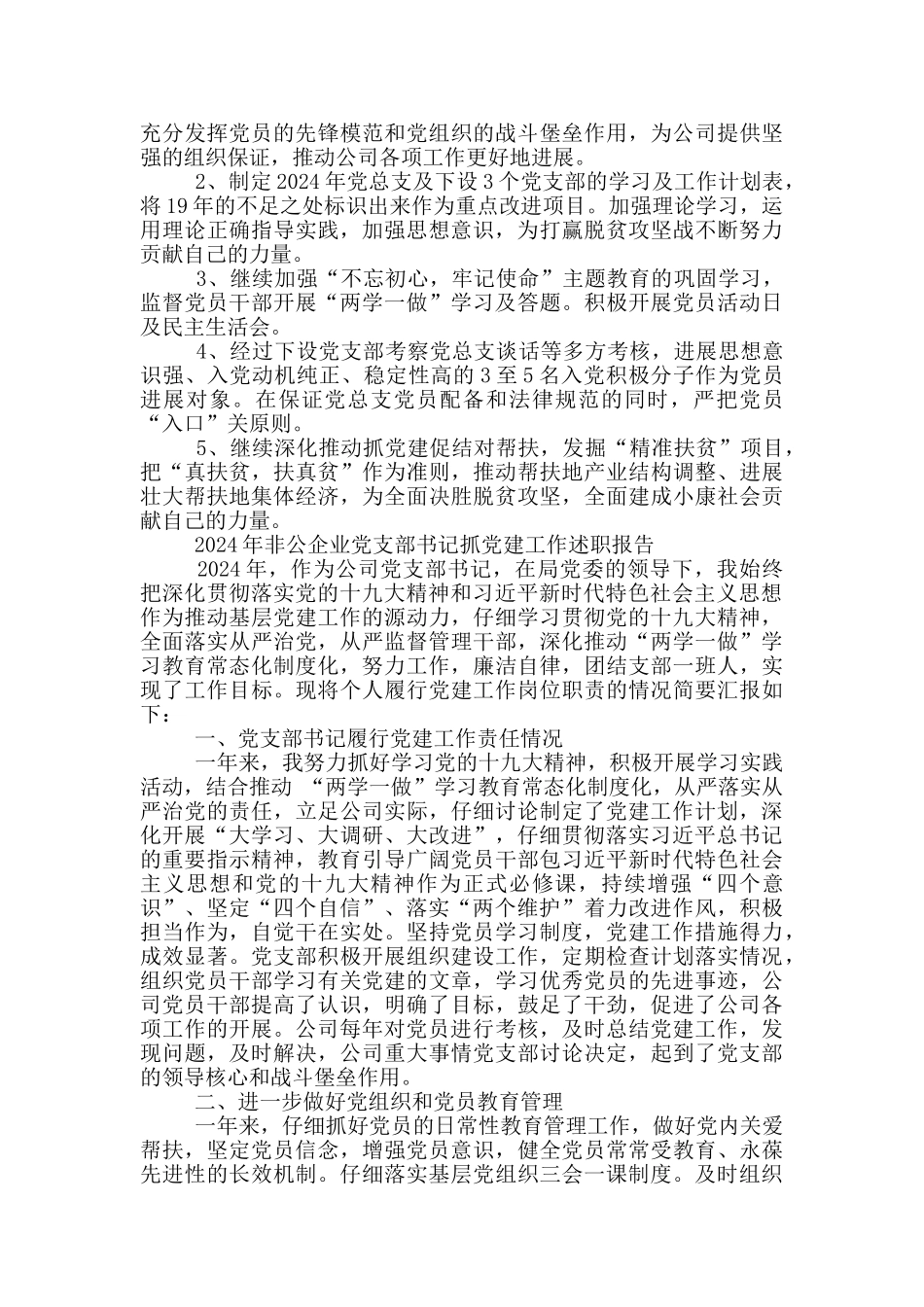 2024年非公企业党支部书记抓党建工作述职报告3篇_第3页