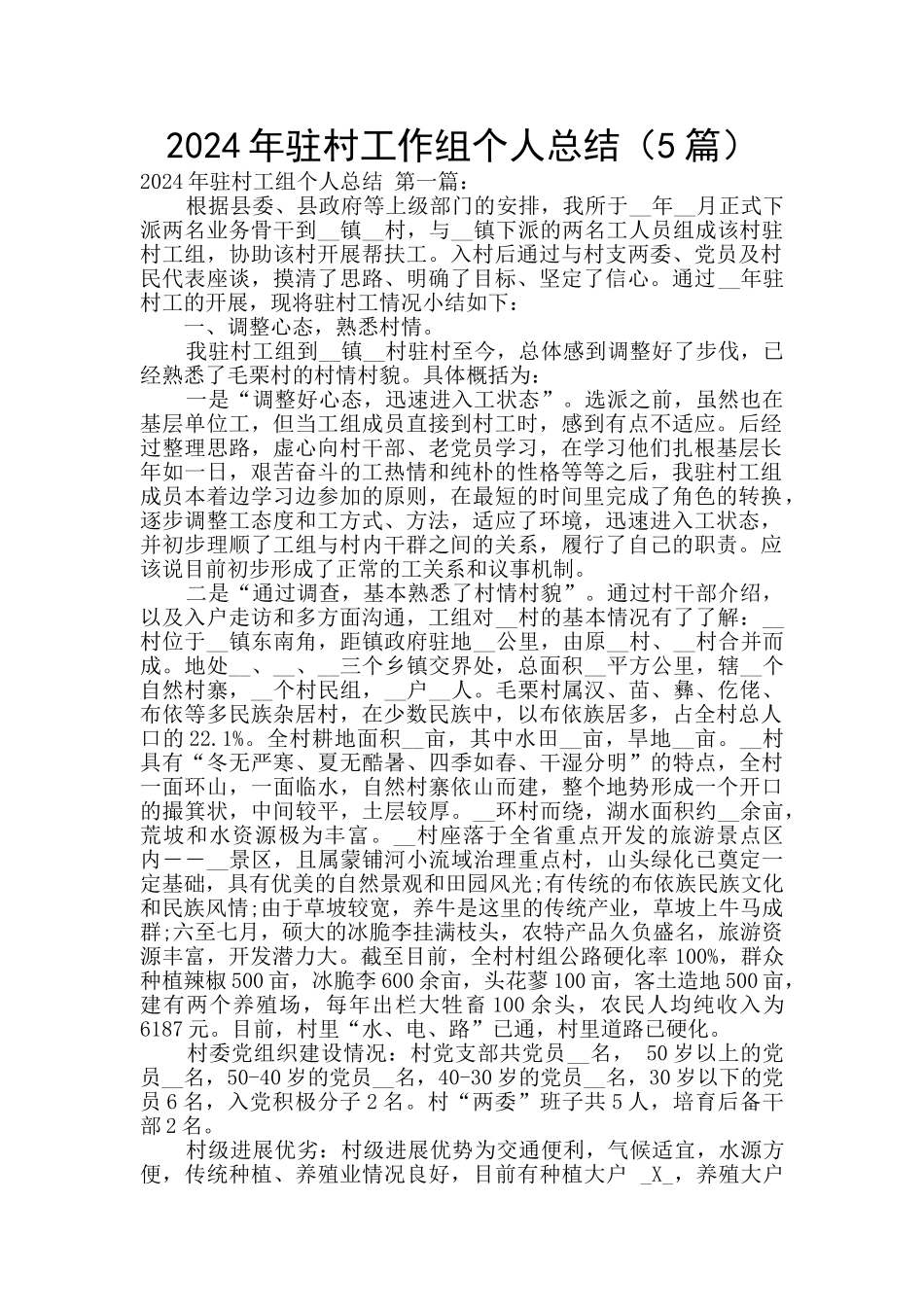 2024年驻村工作组个人总结_第1页