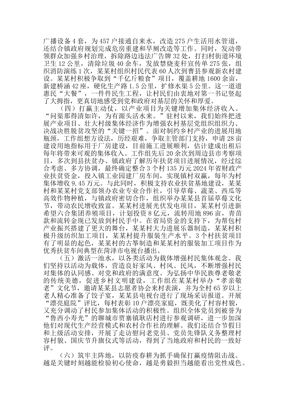 2024年驻村第一书记工作组工作汇报_第2页