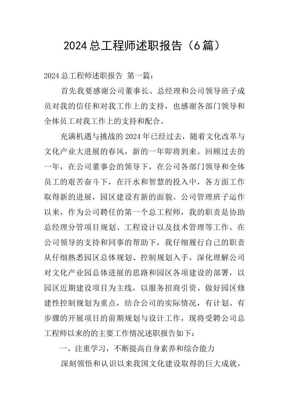 2024总工程师述职报告_第1页