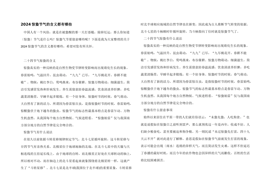 2024惊蛰节气的含义都有哪些_第1页
