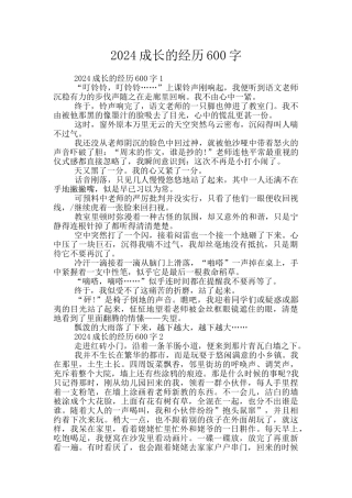 2024成长的经历600字