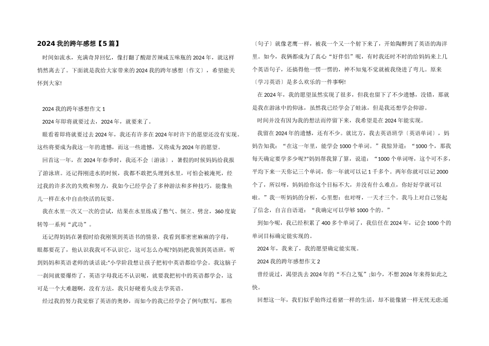 2024我的跨年感想_第1页