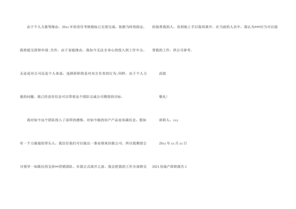2024房地产辞职报告_第2页