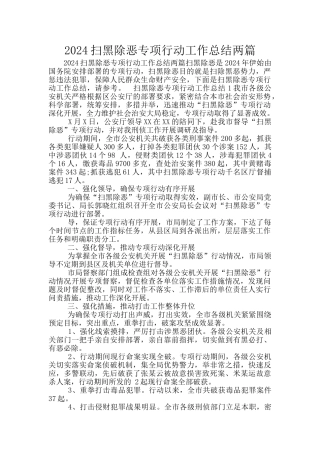 2024扫黑除恶专项行动工作总结两篇