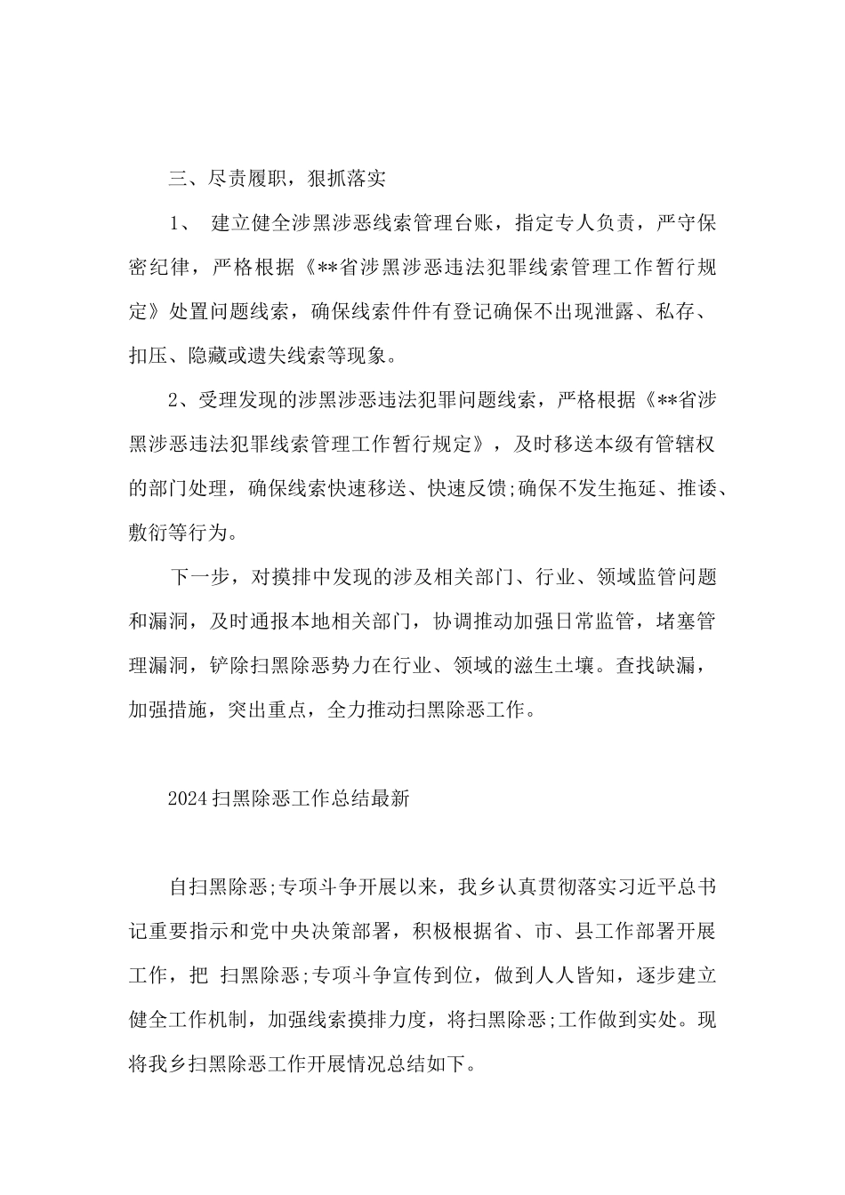 2024扫黑除恶工作总结最新_第2页