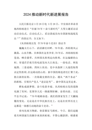 2024推动新时代新发展报告