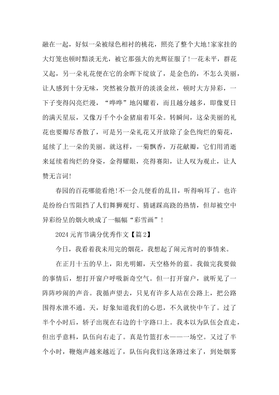 2024描写元宵节满分优秀作文精选_第2页