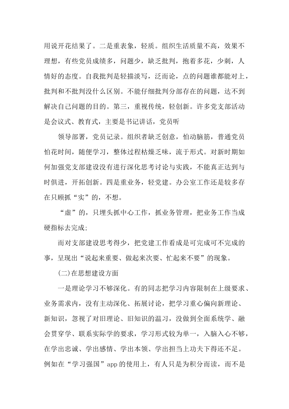 2024支部班子对照检查材料_第2页