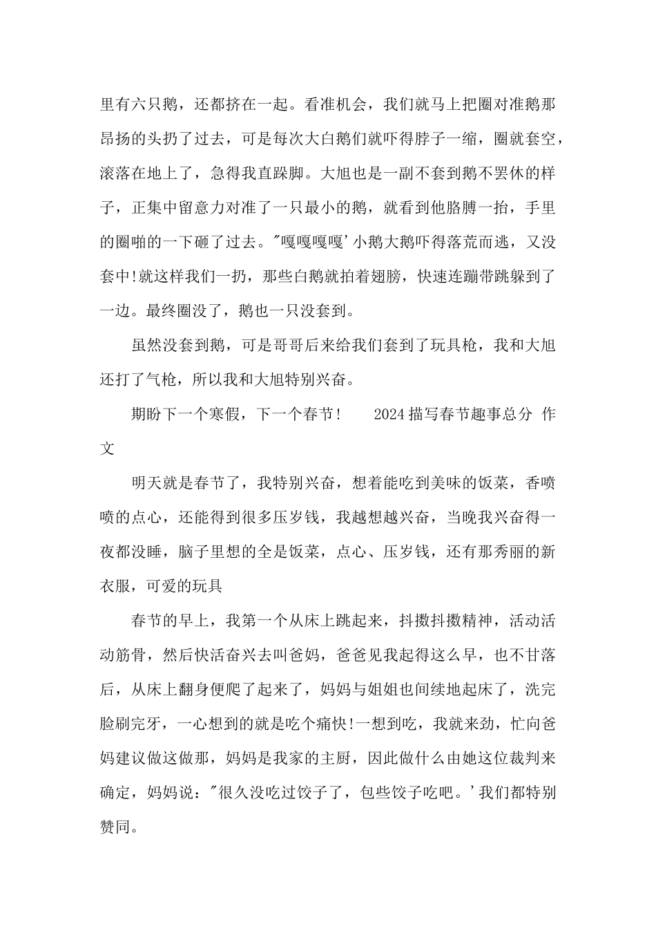 2024描写春节趣事满分_第3页