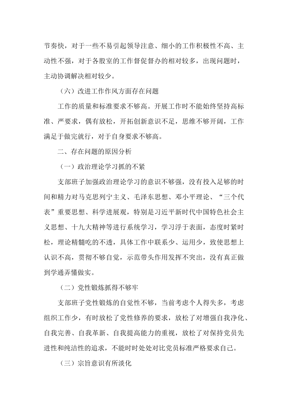 2024支部班子对照检查材料11篇_第3页