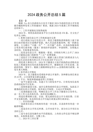 2024政务公开总结5篇