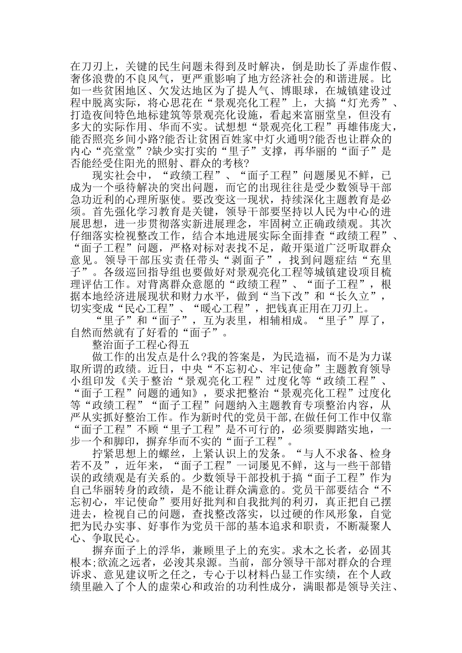2024整治面子工程心得5篇大全_第3页